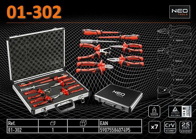 Фото Набор губцевого инструмента с отвертками 1000v - 7 шт., neo 01-302 от ГК ТЕРА