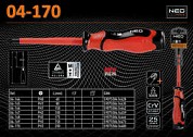 Отвертка крестовая 1000V, PH3 х 8.0 х 200 мм., NEO 04-170