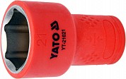 Головка короткая изолированная VDE/1000В 3/8"- 21 мм., YATO YT-21021