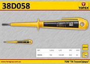 Отвертка-индикатор напряжения шлиц 140мм., Topex 39D058