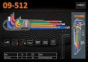Набор ключей 6-гранных(1.5...10.0)мм, шаровидные, рабочий угол-30º, 9шт., Neo 09-512