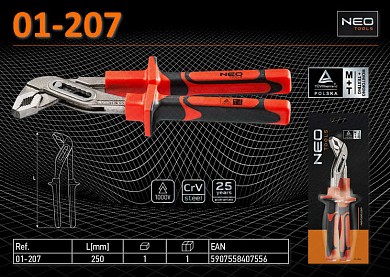 Фото Клещи електромонтажные переставные 1000v - 250 мм., neo 01-207 от ГК ТЕРА