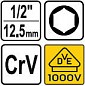 Головка короткая VDE/1000V 6-гр 10-32 мм., YT-21030 - YT-21052