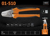 Кабелерез AL, Cu, S-13мм²., Ømax-4,0мм., L-185мм., крючкообразное лезвие, спецсталь., Neo 01-510